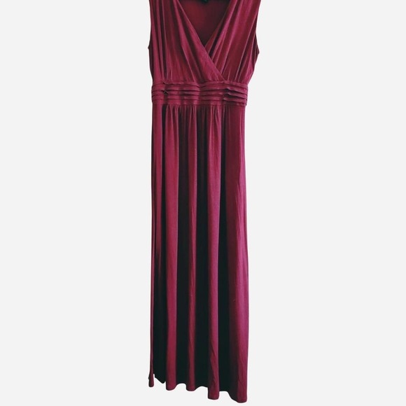 Design History maxi dress with V neck empire waist detail berry fuchsia size M - Picture 2 of 5